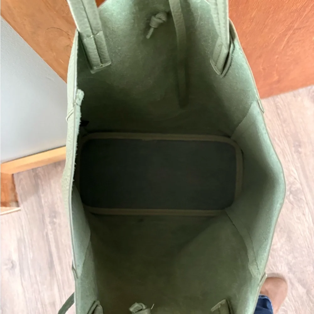 Montana West Sage Green Pebbled Leather Tote - Picture 2 of 2